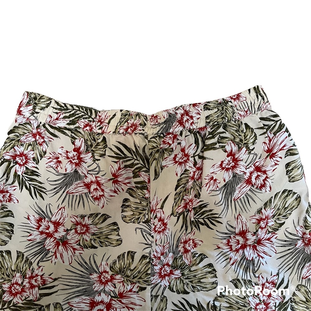 Volcom Tropical Floral & Leaf Tie Waist Shorts Size Medium - Picture 4 of 8